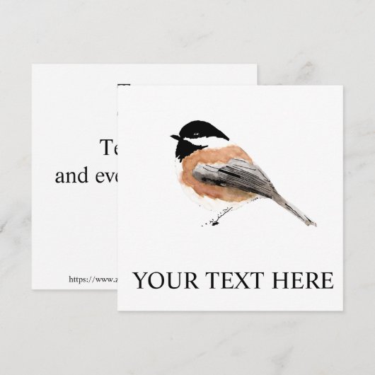 Chestnut Backed Chickadee Card Bedankkaart (Voorkant / Achterkant)