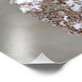 Chestnut Backed Chickadee in de sneeuw Foto Afdruk (Hoek)