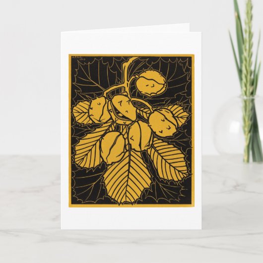 Chestnut Branch  Woodcut door Julie de Graag Kaart (Voorkant)