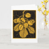 Chestnut Branch  Woodcut door Julie de Graag Kaart (Gele Bloem)
