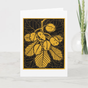 Chestnut Branch  Woodcut door Julie de Graag Kaart