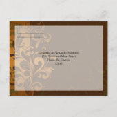 Chestnut Brown Gold/Green RSVP Reply Briefkaart (Achterkant)