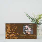 Chestnut Brown/Gold/Green Swirl-fotokaart Save The Date (Staand voorkant)