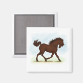 Chestnut Brown Horse Equestrian Magneet (Voorkant / Achterkant)