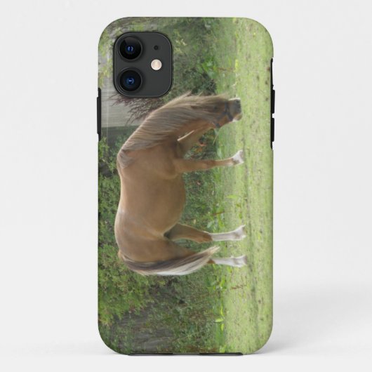 Chestnut Brown Horse Grazing iPhone Case (Achterkant)