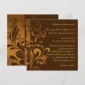 Chestnut bruin goud/groene zwijn bruiloft kaart (Voorkant / Achterkant)