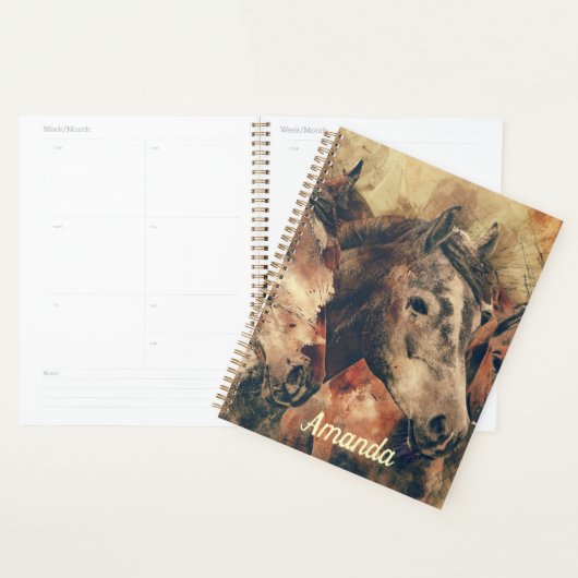 Chestnut bruine paarden planner (Display)