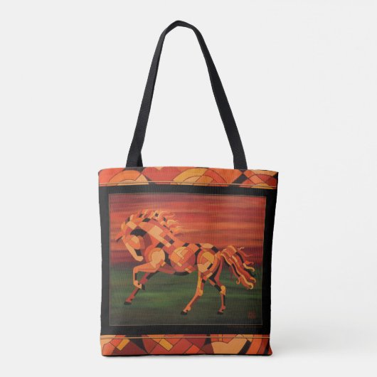 Chestnut — Canvas tas met paardenkunst (Achterkant)