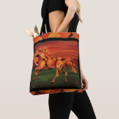 Chestnut — Canvas tas met paardenkunst (Dichtbij)