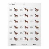Chestnut Cartoon draaipaard en aangepaste tekst Etiket (Full Sheet)