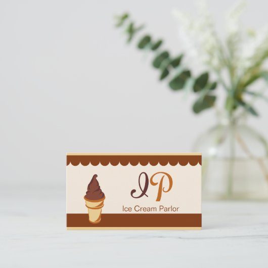 Chestnut Chocolate Brown Ice Cream Visitekaartje (Staand voorkant)