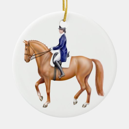 Chestnut Dressage Horse Ornament (Voorkant)