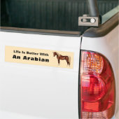 Chestnut Egyptisch Arabisch paard Flaxen Mane & Ta Bumpersticker (Op Truck)