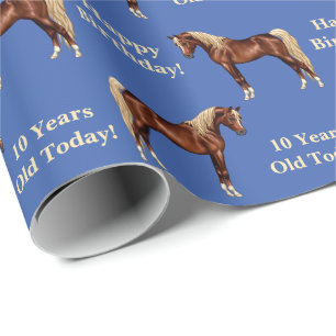 Chestnut Egyptisch Arabisch paard Flaxen Mane & Ta Cadeaupapier