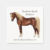Chestnut Egyptisch Arabisch paard Flaxen Mane & Ta Servetten (Voorkant)