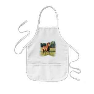 Chestnut Galloping Horse Apron Kinder Schort