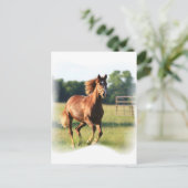 Chestnut Galloping Horse Briefkaart (Staand voorkant)