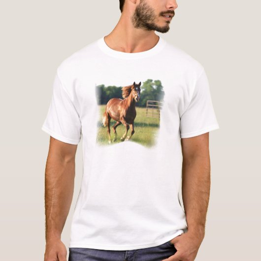 Chestnut Galloping Horse Mannen T-Shirt (Voorkant)