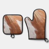 CHESTNUT HORSE COAT PATTERN OVENWANT & PANNENLAP SET (Voorkant)