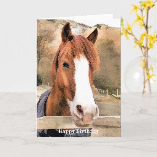 CHESTNUT HORSE KAART (Gele Bloem)