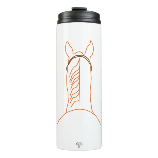 Chestnut Horse Line Art Thermal Tumbler Thermosbeker (Voorkant)