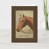 Chestnut Horse Portrait Vaderdag Kaart (Voorkant)