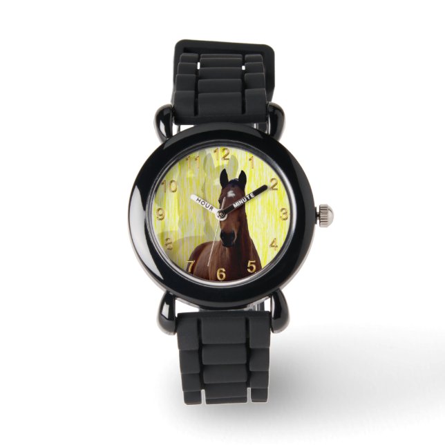 Chestnut Horse Shadows Horloge (Voorkant)
