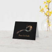 Chestnut mare in shadow. Peace On Earth Kaart (Gele Bloem)