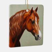 Chestnut Morgan Horse Keramisch Ornament (Rechts)