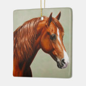 Chestnut Morgan Horse Keramisch Ornament (Links)