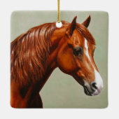 Chestnut Morgan Horse Keramisch Ornament (Achterkant)