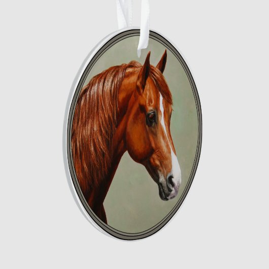 Chestnut Morgan Horse Ornament (voorkant)