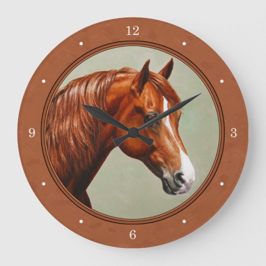 Chestnut Morgan Horse Rusty Red Grote Klok (Voorkant)