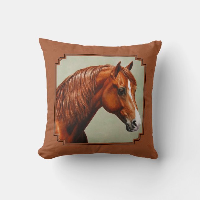 Chestnut Morgan Horse Rusty Red Kussen (Voorkant)