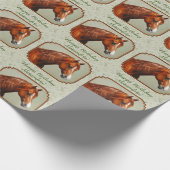 Chestnut Morgan Horse Sage Green Cadeaupapier (Hoek)