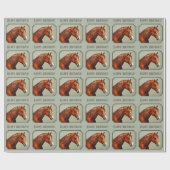 Chestnut Morgan Horse Sage Green Cadeaupapier (Vlak)