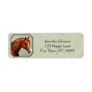 Chestnut Morgan Horse Sage Green Etiket