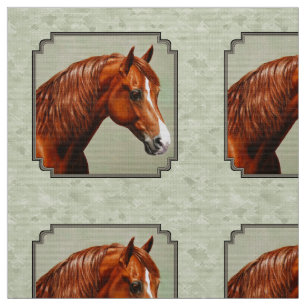 Chestnut Morgan Horse Sage Green Stof