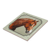 Chestnut Morgan Horse Sage Green Tegeltje (Zijkant)