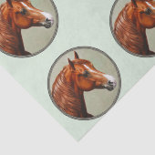 Chestnut Morgan Horse Sage Green Tissuepapier (Detail)