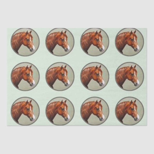 Chestnut Morgan Horse Sage Green Tissuepapier (Voorkant)