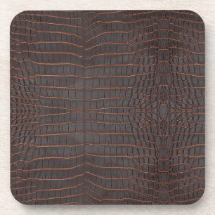 Chestnut Nile Crocodile Texture Print Bier Onderzetter