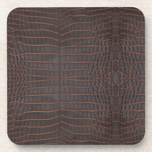 Chestnut Nile Crocodile Texture Print Bier Onderzetter (Voorkant)