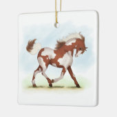 Chestnut Overo Skewbald Horse Keramisch Ornament (Links)