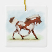 Chestnut Overo Skewbald Horse Keramisch Ornament (Voorkant)