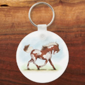 Chestnut Overo Skewbald Horse Sleutelhanger (Voorkant)