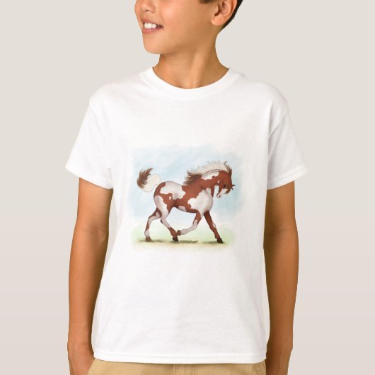 Chestnut Overo Skewbald Horse T-shirt (Voorkant)