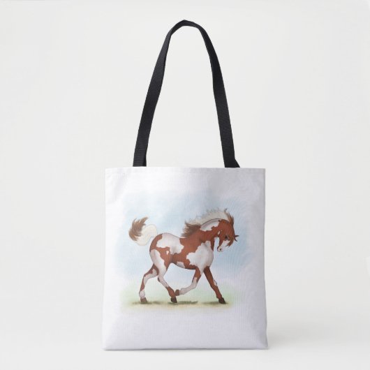 Chestnut Overo Skewbald Horse Tote Bag (Voorkant)