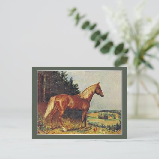 Chestnut Paard Briefkaart (Staand voorkant)