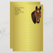 Chestnut Paard Briefpapier (Voorkant / Achterkant)